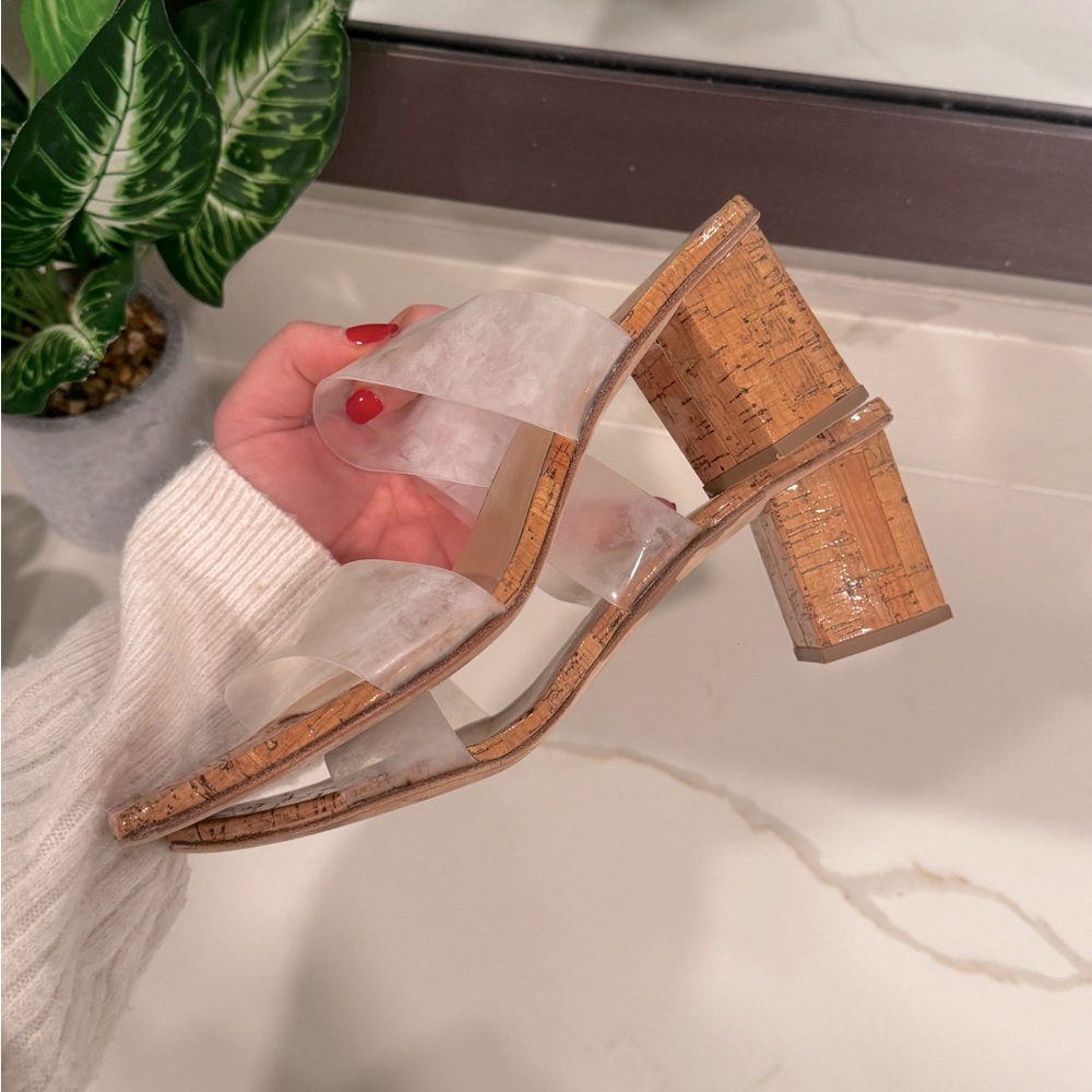 Clear strap small heel